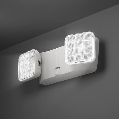 1 Pack LED Emergency Lights, Commercial Lighting for Business, Power Outages, Offices, with Backup Battery (90 Minutes), Wall Mount, Hard Wired, 120-277V, Fire Resistant (94V-0) UL.