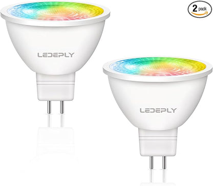 Zigbee MR16 LED Smart Bulb, Hub Required, Compatible with Phi*Lip*s Hu*e*, Alexa, Google, & ConBee, 5W =50W, GU5.3, Dimmable, AC/DC 12V, Color Changing & Tunable White, 2-Pack