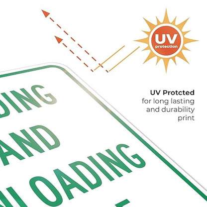 Loading and Unloading Zone Sign, 18x24 Inches, Rust Free .063 Aluminum, Fade Resistant, Made in USA