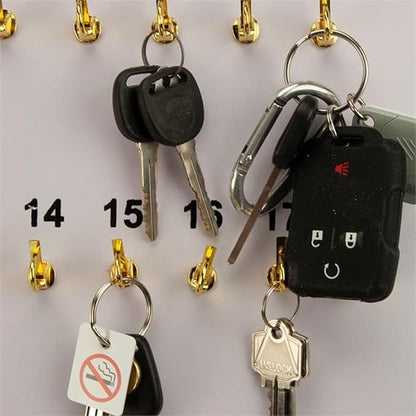 Masonite Key Holder Wall Mount with 55 Spring-Lock Hooks 18-1/2" × 29-5/8" – Wall Mounted Key Organizer Board with Metal Trim and Handle – Dealership, Office, Garage Key Rack Cabinet - Pack of 4