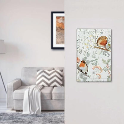 Light Switch Cover Plate Red Floral Berries Colorful Bird Plant 1 Gang No Device Blank Electrical Wall Plates Faceplate Decorative Switch Plate For Bed Room Living Room Decor