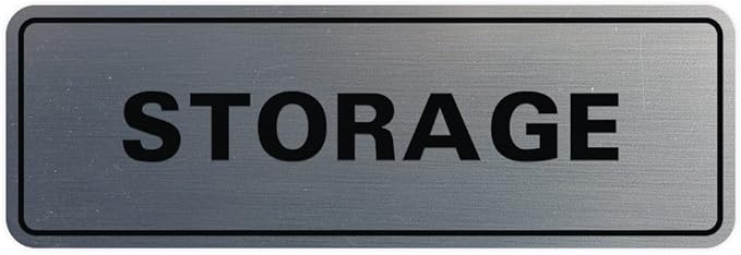 Standard STORAGE Door/Wall Sign - Silver - Large (1 Pack)