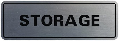 Standard STORAGE Door/Wall Sign - Silver - Small (1 Pack)