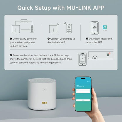 DBIT AX3000 WiFi 6 Mesh Wi-Fi System | 4,500 Sq Ft Coverage & 150 Devices | Dual-Band, Seamless Roaming, Parental Controls | Replaces Wireless Router and Extender | 2 Gigabit Ports Per Unit (2-Pack)