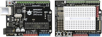 DFRobot Basic Electronics Starter Kit for Beginners - with UNO R3 Board, Compatible with Arduino IDE, 83 Labeled Components & 12 Step-by-Step Tutorials - Frustration-Free for College STEM