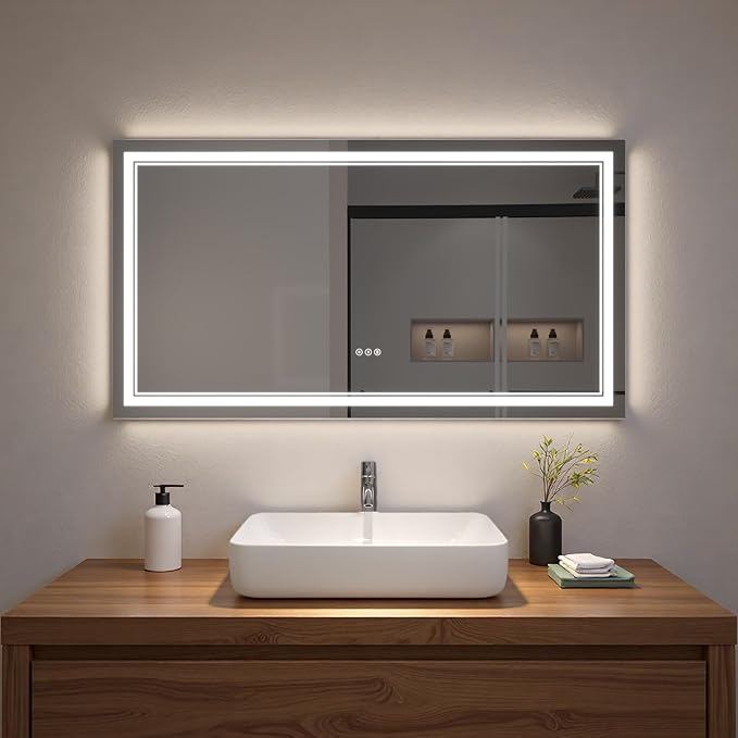 LED Bathroom Mirror with Lights, Wall Mirrors