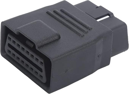 16Pin OBD2 Plug Adapter Male to Female, Universal OBD2 Connector, ABS Plastic Diagnostic Line Plug with Full Power, Car Accessory for Fault Check and Code Reader