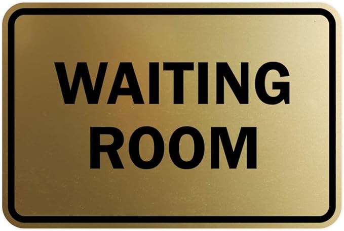 Signs ByLITA Classic Framed Waiting Room (Brushed Gold) - Small 2 Pack