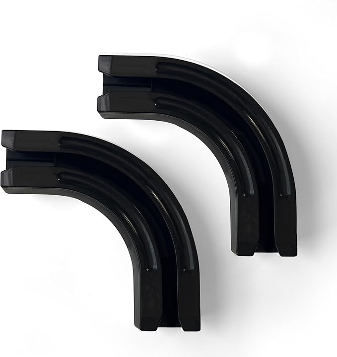 90° Curved Connectors for Track Curtains Ceiling Mount/Wall Mount, Ceiling Track for Curtains, Room Divider Curtains Tracks（Black 2PCS）.