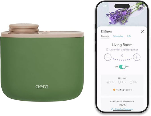 Aera Mini Home Fragrance Diffuser Plug-In: Smart Home App Aroma Control, Essential Oil & Aromatherapy, Hypoallergenic Scent Technology, Family & Pet Safe, Forest Green (Scent Capsules Sold Separately)