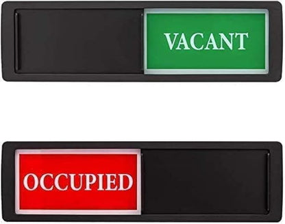 Vacant Occupied Sign - Magnetic Double-Sided Bathroom Door Sign for Home, Office, Restroom - Easy to Flip, Durable Design, Black