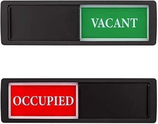 Vacant Occupied Sign - Magnetic Double-Sided Bathroom Door Sign for Home, Office, Restroom - Easy to Flip, Durable Design, Black