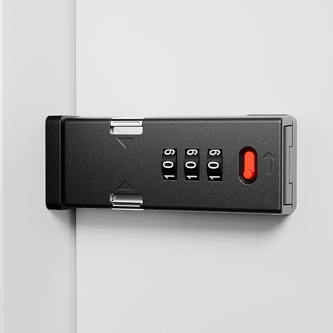 Cabinet Lock，Barn Door Latches,3-Digit Combination Security Locks,Combination Security Lock,for Office File Cabinet,Drawers,Locker,Small Door,Cupboard (1, Black_90 Degree)