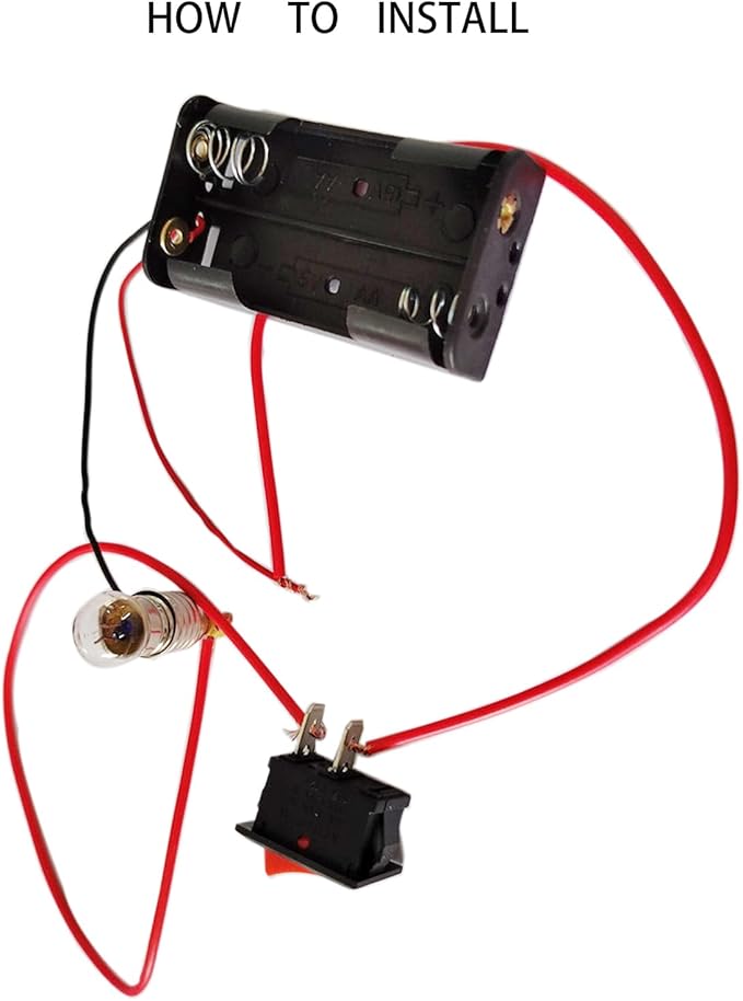 1set Electrical Circuit Experiment Kit Black DIY Physics Electric Circuit Learning Starter Kit for Home School Educational Kit (Bulb Rated Voltage: 2.5V)