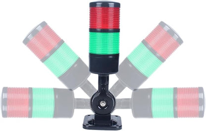 Led Signal Tower Stack Lights, Industrial Signal Warning Lights, Column Tower Lamp with Rotatable Base, Steady/Flashing Switchable, 110V 220V AC(2-Layer, with Buzzer) Black