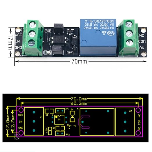 Relay Module with Optocoupler High/Low Level Trigger for Arduino (3, 3V Relay 1 Channel)