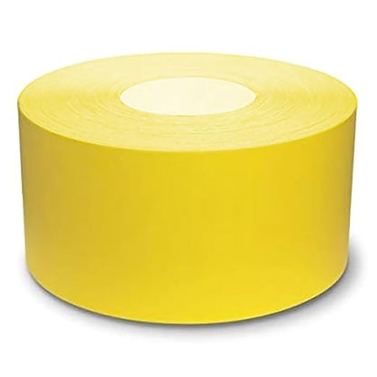 Mighty Line UltraLine Solid Floor Marking Tape for Safety, Caution, Warning, Heavy-Duty, Peel and Stick Adhesive, Beveled Edge Design, Industrial Quality, 4 Inch, 100' Roll, Yellow