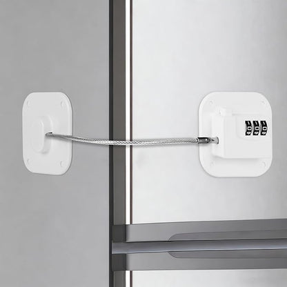 Refrigerator Lock, Combination Lock for Refrigerator Cabinets, Drawers, Heavy Duty Fridge Lock, Easy Install No Keys Needed (White-1Pack)