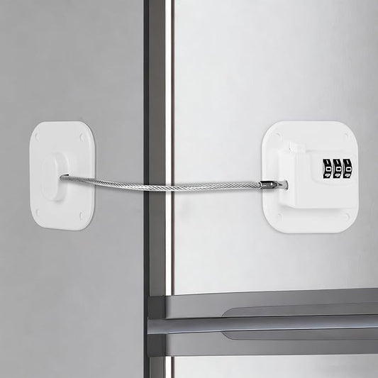 Refrigerator Lock, Combination Lock for Refrigerator Cabinets, Drawers, Heavy Duty Fridge Lock, Easy Install No Keys Needed (White-1Pack)