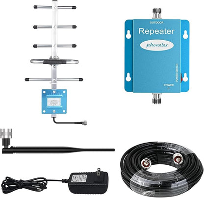 Cell Phone Signal Booster for Home & Office | Boost 5G, 4G LTE & 3G CDMA Signal for Band 5/850MHz | 65dB Verizon Cell Phone Booster with High Gain Antennas Up to 2000 Sq Ft | FCC Certified