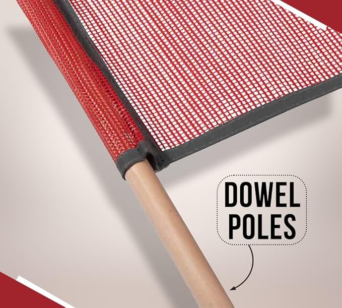 (16 Pack) 18"x18" Red Warning Flags for Trucks with Dowel & Reflective Webbing - High Visibility Vinyl Mesh Safety Flag DOT Compliant