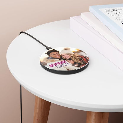 Keepsake Wireless Charging Pad, Custom Photo & Logo Design, Personalized 15W Phone Charger for Christmas or Any Occasion Gift
