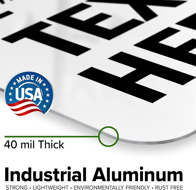 Custom Think Sign, OSHA Sign, 12x16 Inches, Post Holes, Rust Free .040 Aluminum, Fade Resistant, Indoor/Outdoor Use, Made in USA by My Sign Center