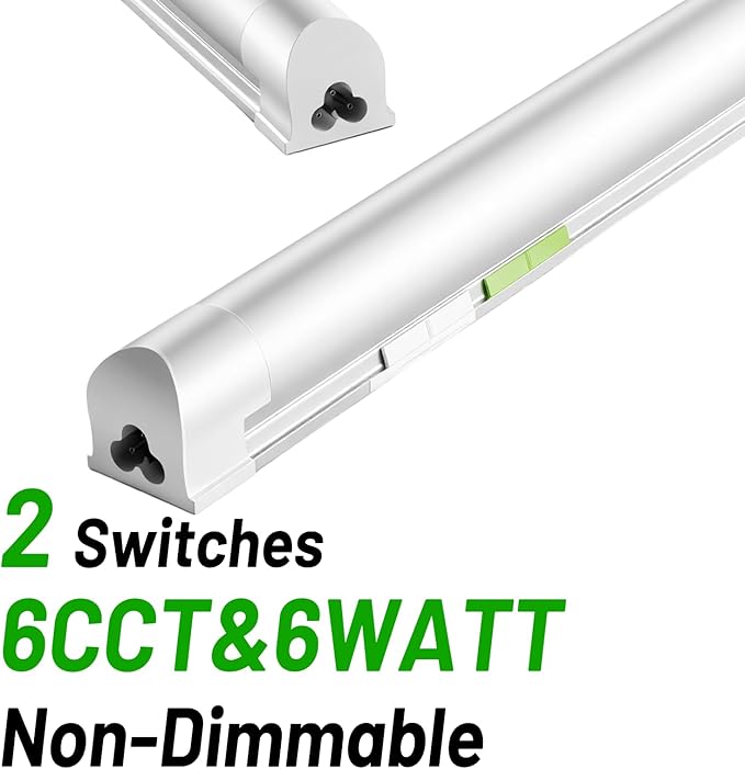 6 Pack 4FT Led Shop Lights,30W 4500LM 3000-6500K Tunable,T8 Tube Light with 6CCT,Milky Cover Linkable Fixture Lights for Workshop,Warehouse,Garage,Shop,Barn