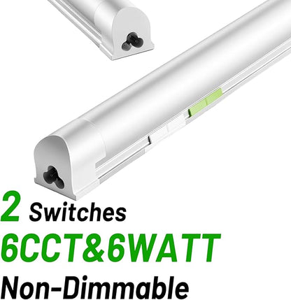 6 Pack 4FT Led Shop Lights,30W 4500LM 3000-6500K Tunable,T8 Tube Light with 6CCT,Milky Cover Linkable Fixture Lights for Workshop,Warehouse,Garage,Shop,Barn