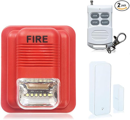 Door Chime, Wireless Door Open Contact Sensor Alarm Chime with 2,000 FT Range Voice Alert 7 Chimes 6 Volume Levels LED Indicators, Door Ringer Alert for Business/Store/Home/Office When Entering