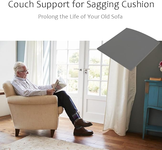 Couch Cushion Supports for Sagging Seat 22'' x 22'' High Density 40D Curved Foam Sofa Cushion Support Under The Saggy Pads Firmer Foam Lifters for Saggy Couch (Grey (Set of 1), 22 Inch * 22 Inch)