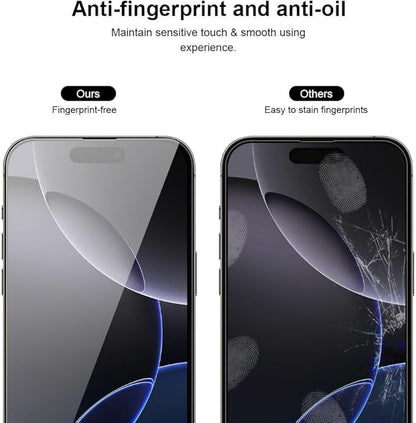 3+2Pack Privacy Screen Protector for iPhone 17 Air with Camera Lens Protector 9H+Tempered Full cover Glass Military Grade Shatterproof Anti Spy Auto Installation Frame
