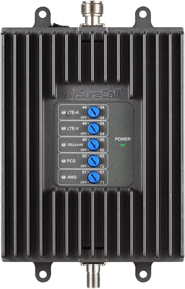 SureCall Fusion4Home Cell Phone Signal Booster up to 3000 sq ft, Boosts 5G/4G LTE, Yagi Outdoor Antenna, Home & Office Multi-User All Carrier, Verizon AT&T Sprint T-Mobile, FCC Approved, USA Company