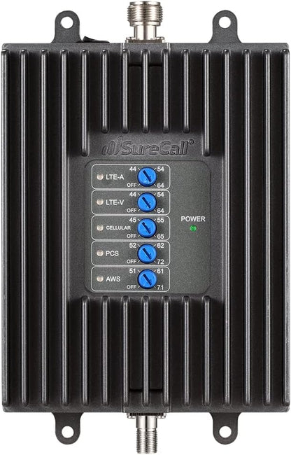 SureCall Fusion4Home Cell Phone Signal Booster up to 3000 sq ft, Boosts 5G/4G LTE, Yagi Outdoor Antenna, Home & Office Multi-User All Carrier, Verizon AT&T Sprint T-Mobile, FCC Approved, USA Company