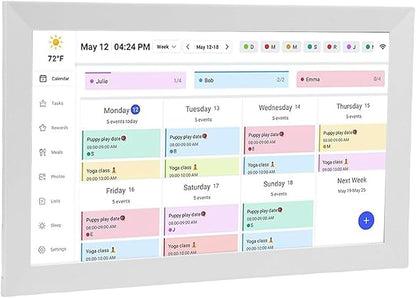 GOWENIC 15.6" Digital Calendar Chore Chart, 1080P Interactive Touchscreen Wall Planner with 2 Ways Synchronization, Seamless Scheduling for Family (US)