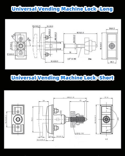 Universal Vending Machine Lock with 3 Keys Buy Vending Machine Lock Long and Short Models Versatile Replacement Security Solution-(Short)