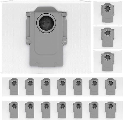 18 Packs Activated Carbon Dust Bag for Roborock S8+, S8 Pro Ultra, Q7/Q7+/Max+/Max, Q5 Max+, Q8 Max+, S7 Pro Ultra/MaxV Ultra/Max Ultra, Q5, Q5+, Q5 Pro+ Robot Vacuum, 3L Large Capacity