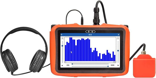 PQWT L30 Underground Water Leak Detectors for Home Wall Water Pipe Detector Machine Horizontal Sensor Acoustic Pipeline Leakage Detection Kit Noise Reduction Headphone Smart Touchscreen Carry Case