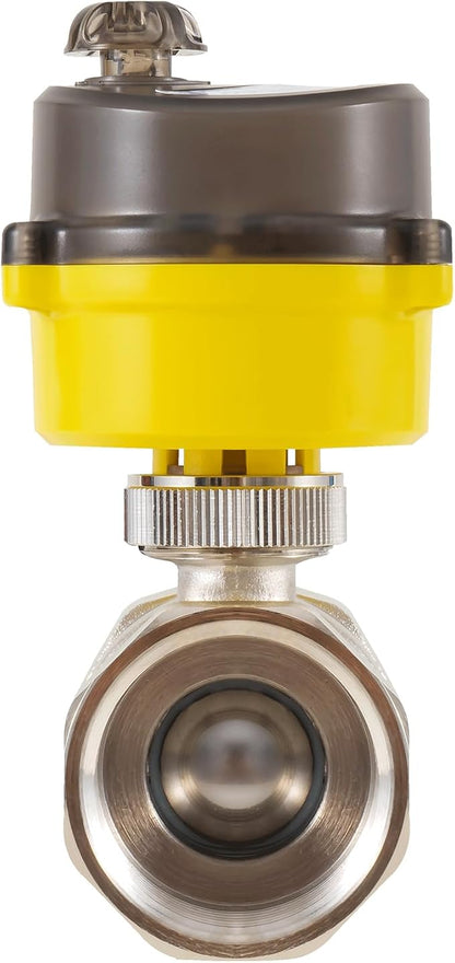 Smart Electric Ball Valve 3/4 inch Tuya APP Smart WiFi Water Shut-Off Valve, 24V Electric Actuator AC110V-230V Power Adapter and Automatic Return Water Setting. Smart Timing Water Valve DN20MM