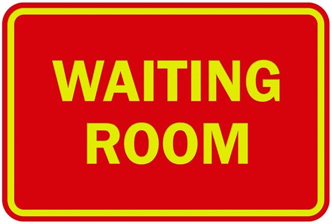 Signs ByLITA Classic Framed Waiting Room (Red/Yellow) - Large 2 Pack