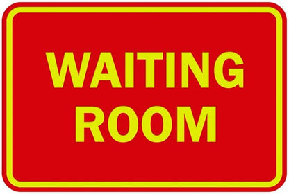 Signs ByLITA Classic Framed Waiting Room (Red/Yellow) - Large 2 Pack