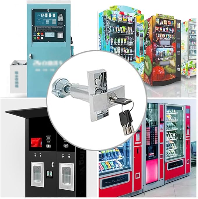 Vending Machine Key,Half Zinc and Half Aluminum T-Shaped Non Universal Anti-Theft Lock Core Handle Automatic Water Vending Machine Lock,Suitable for Coin Operated Game Machines,Etc (Silver)