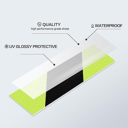 Neon Black Reflective Chevron Tape 2 Inch x 33 FT Waterproof Caution Tape Reflective Stickers for Floor,Step,Cars,Warehouse,exit.