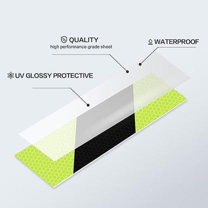 Neon Black Reflective Chevron Tape 2 Inch x 33 FT Waterproof Caution Tape Reflective Stickers for Floor,Step,Cars,Warehouse,exit.