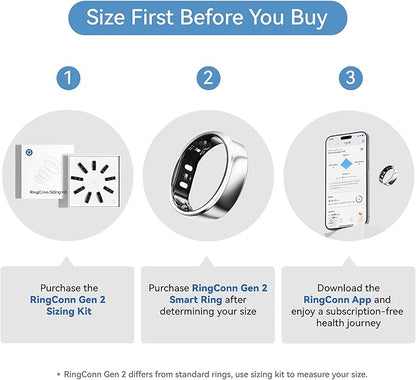 RingConn Sizing Kit - Size First Before You Buy - Choose from 9 Sizes - Sizes 6 to 14 - Find The Perfect Ring Size Smart Ring Size - Only Compatible Smart Ring