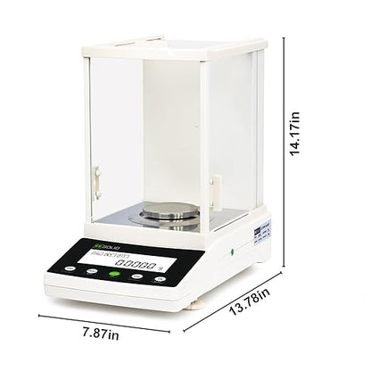U.S. Solid 0.1mg Analytical Balance, 220g x 0.0001g, Lab Electronic Scale with Automatic Internal Calibration, Electromagnetic Transducer, RS232, Overload Protection, Piece Counting, 4 Weighing Units