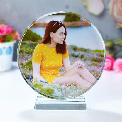 FANF&YKPY Crystal Glass Custom Color Photo Home Decor Photo Frames, Birthdays, Wedding Anniversaries, Wedding Gifts, for Girlfriends, Husbands,Wife,Friends,Parents