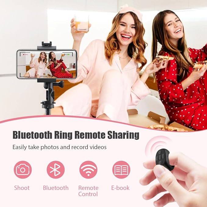 Fingertip Wireless Bluetooth Remote Control, 2026 New Bluetooth Ring Scroller Video Scrolling Ring Remote Control Page Turner (Black, with Charging Base)