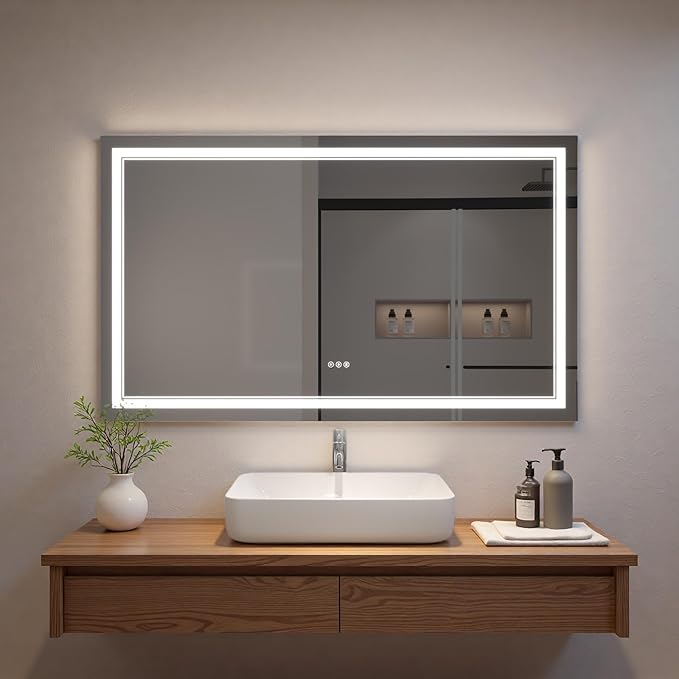 LED Bathroom Mirror with Lights, Wall Mirrors