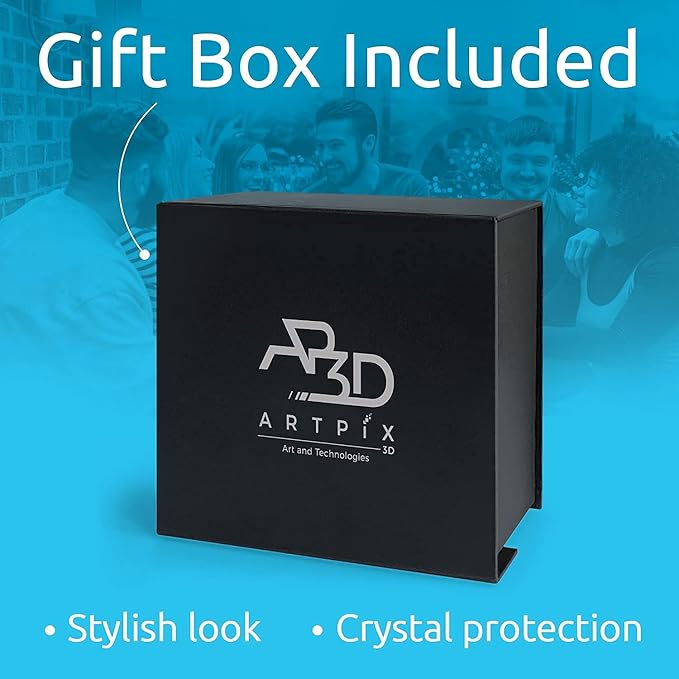 ArtPix 3D Crystal Photo, Christmas Personalized Gifts for Women, Wife, Her, Him, Men, Husband, Grandma, Great Xmas Customized Gift With Your Own Photo, Custom Glass 3D Laser Etched Picture Wedding